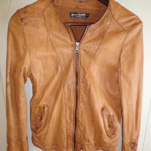 NWT Street Leathers Soft Leather Jacket S 2-Way Zip Closure